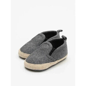 Unisex Soft Canvas Slip On‎ Shoes for Baby Size 1 Dark Grey
